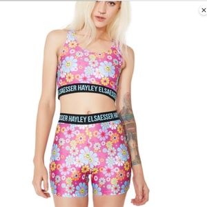 Hayley Elsaesser Flower Power Sports Bra and Shorts size medium